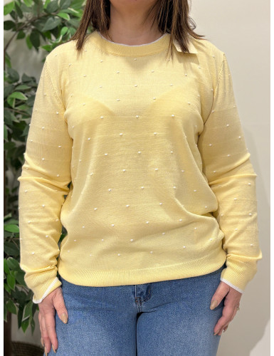 Camisola de malha fina c/bolinhas