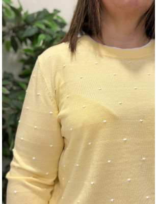 Camisola de malha fina c/bolinhas