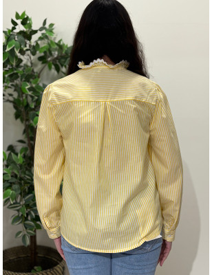 Camisa de riscas detalhada