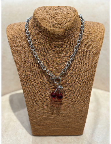 Colar Cereja com malha grossa