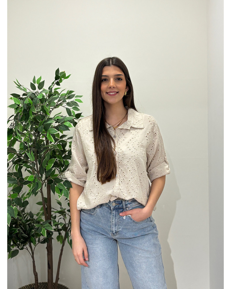 Camisa em Bordado Inglês