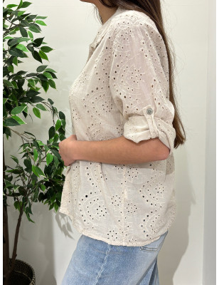 Camisa em Bordado Inglês