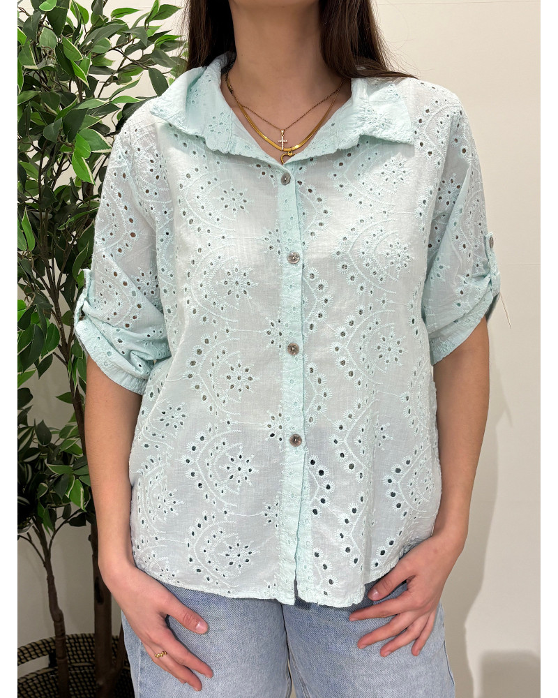 Camisa em Bordado Inglês