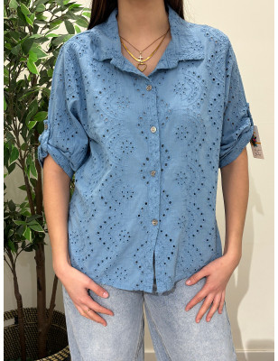 Camisa em Bordado Inglês