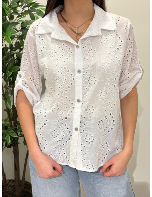 Camisa em Bordado Inglês